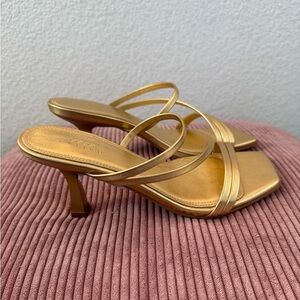 Asos Design Gold Muled Sandals